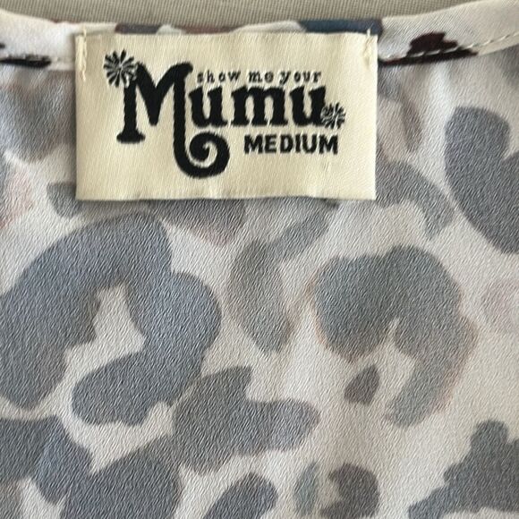 Show Me Your Mumu Cold Shoulder Caftan Top Cheetah Print Size M - Picture 6 of 8